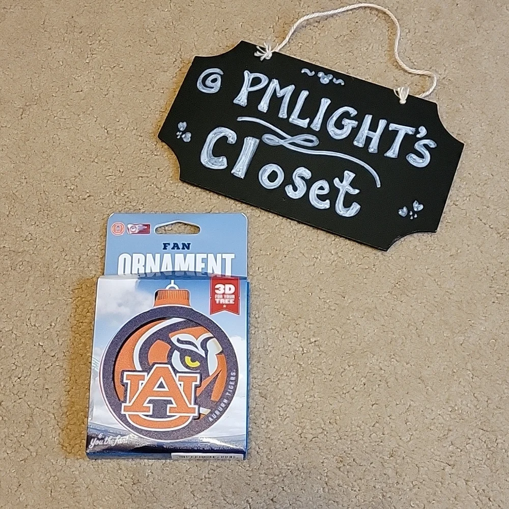You the Fan Auburn University Ornament New Blue Orange White